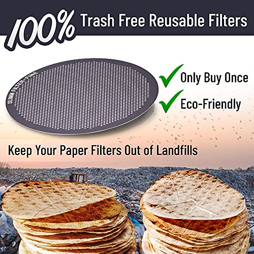 Slimm Filter Reusable Filter Set by Slimm Filter - 2 Piece, Stainless Steel Metal - 2x Mesh Metal Filters For AeroPress Coffee & Espresso Maker, with Complimentary Recipe Book - Brew Barista-Grade Coffee At Home - Image 5