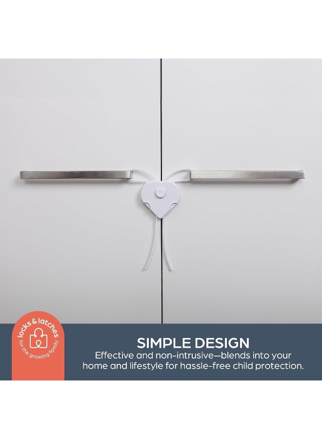 Dreambaby Flexi Lock - Cabinet  Drawer Handle Locks - Cabinet Safety Straps - with Multi-Touch Release System - White - 2 Count - Image 4
