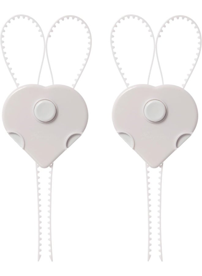 Dreambaby Flexi Lock - Cabinet  Drawer Handle Locks - Cabinet Safety Straps - with Multi-Touch Release System - White - 2 Count - Image 1