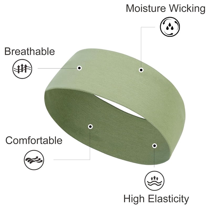 TERSE Headbands for Women's Short Hair - Non-Slip Elastic Sweat Hairbands, Soft Fabric Cloth Bands for Workout, Yoga, Running, Sports, Thin Hair Wrap for Girls - Image 2