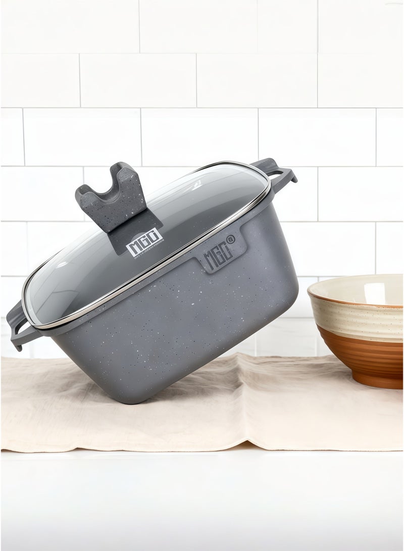 MGC Brand Gray Stone Non Stick Square Pot 6-Piece Set (Including Three Pot Lids) - Image 1