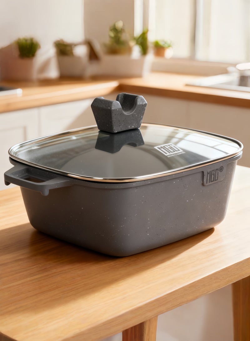 MGC Brand Gray Stone Non Stick Square Pot 6-Piece Set (Including Three Pot Lids) - Image 4