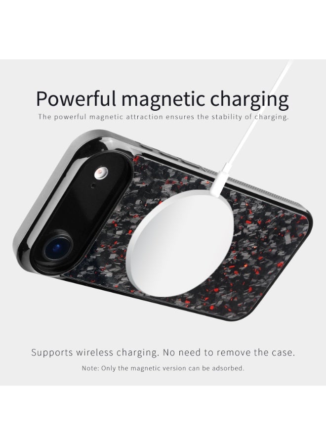 SOLARAE Shockproof iPhone 17 Air Case – Black Crystal Carbon Fiber with Red Highlights, Slim Protective Cover, Anti-Scratch & Drop Resistant - Image 4