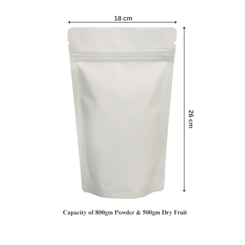 DEERA White Without Window Ziplock Stand Up Pouch 150x220mm Pack of 25 - Image 2