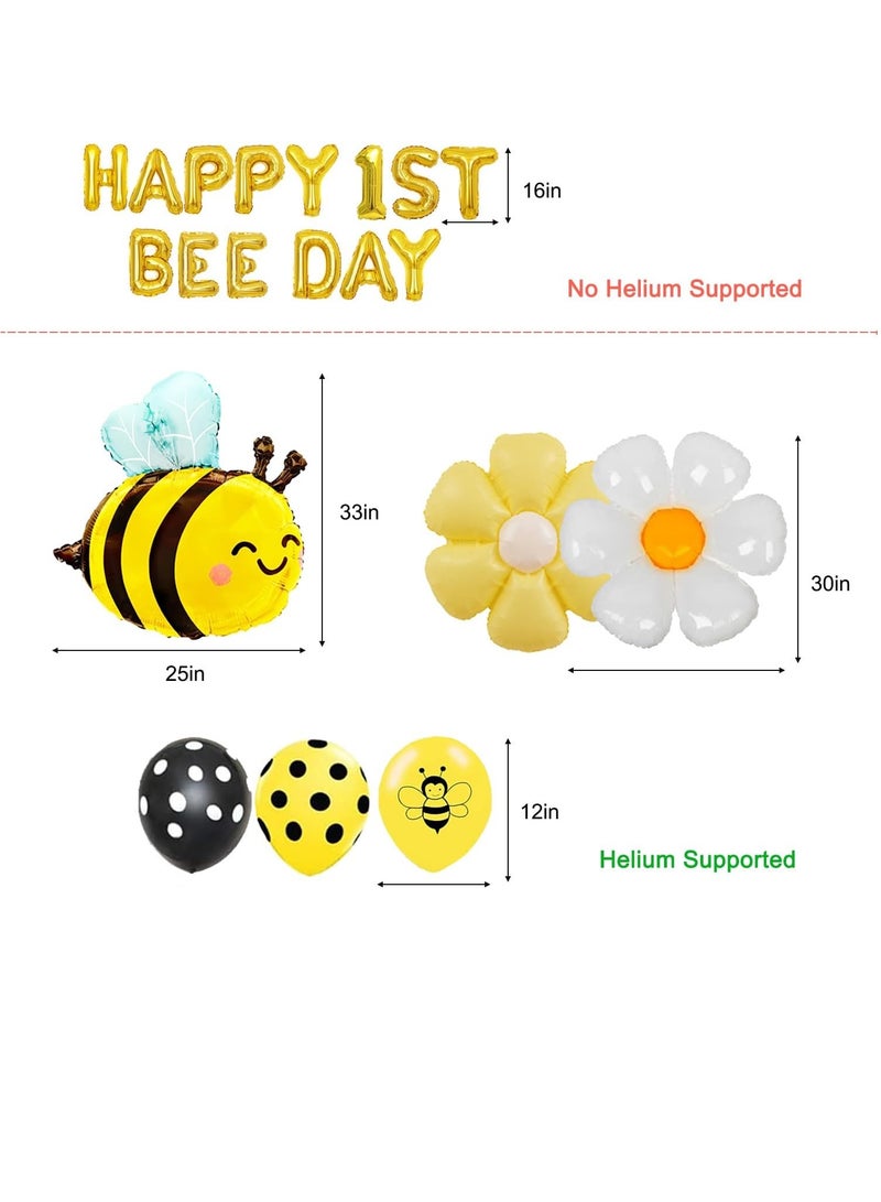 عيد ميلاد سعيد النحلة الأولى بالون النحلة موضوع عيد ميلاد الحزب الديكور ، سعيد النحلة اليوم بالون راية ، الأصفر النحلة احباط بالون ديزي البوليستر فيلم بالون - Image 3