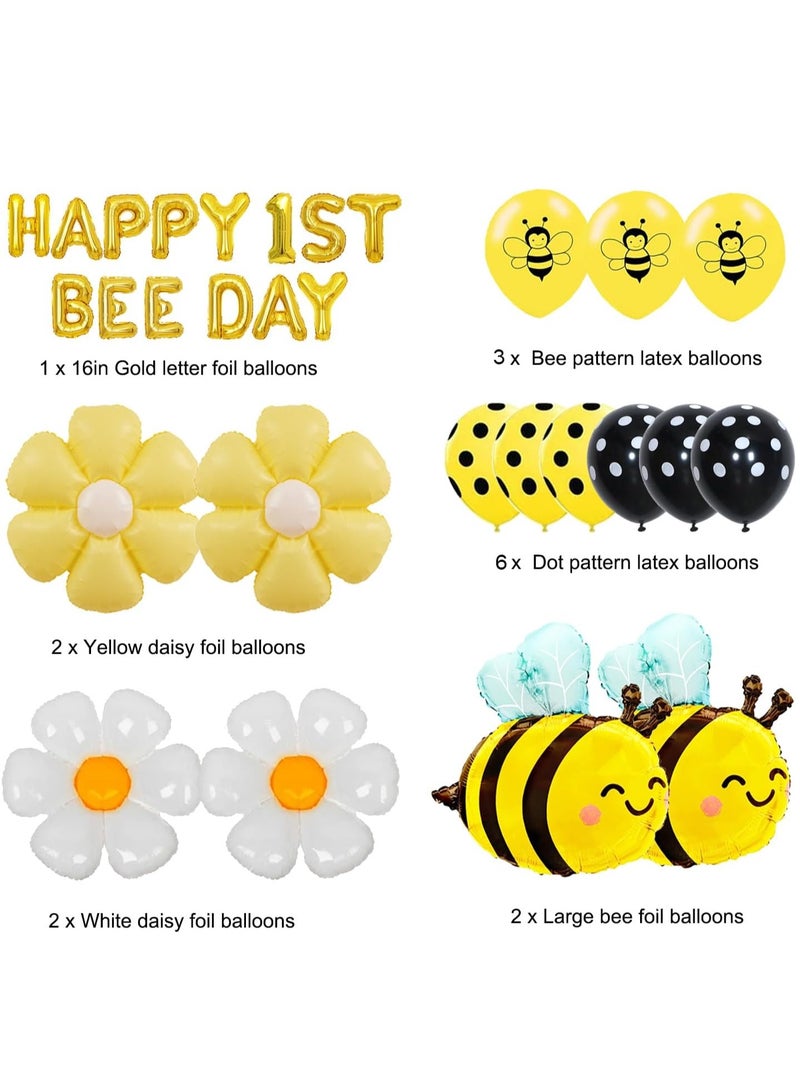 عيد ميلاد سعيد النحلة الأولى بالون النحلة موضوع عيد ميلاد الحزب الديكور ، سعيد النحلة اليوم بالون راية ، الأصفر النحلة احباط بالون ديزي البوليستر فيلم بالون - Image 2