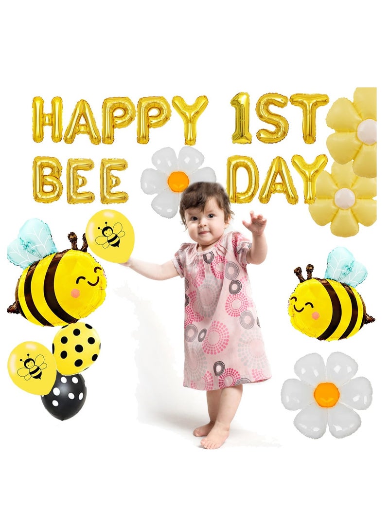 عيد ميلاد سعيد النحلة الأولى بالون النحلة موضوع عيد ميلاد الحزب الديكور ، سعيد النحلة اليوم بالون راية ، الأصفر النحلة احباط بالون ديزي البوليستر فيلم بالون - Image 4