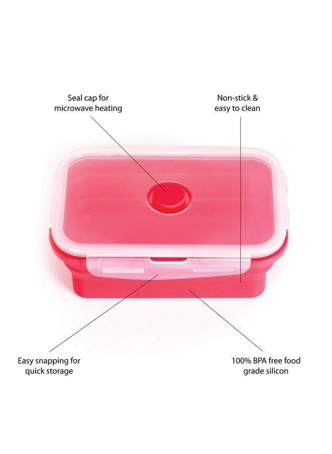 Deke Home Collapsible Silicone Food Storage Containers W/Bpa Free Airtight Plastic Lidsset Of 4 Small And Large Meal Cereal Prep Container Bowl Kitchen Pantry Organization Kids Lunch Boxesmicrowave & Freezer - Image 4