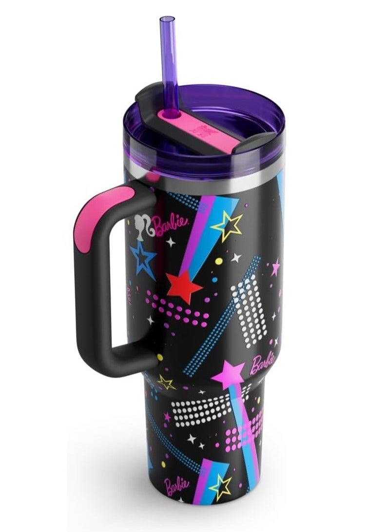 Barbie x Stanley ’80s Rockers Quencher 40 OZ | Limited Edition Pink & Purple Stainless Steel Insulated Tumbler with Handle, Leak-Resistant Lid & Reusable Straw | BPA-Free, Eco-Friendly Hydration Mug | Keeps Drinks Cold for 11 Hrs or Hot for 7 Hrs | Gift-Ready Collector Packaging | Perfect for Gym, Travel, Office & Gifting - Image 3
