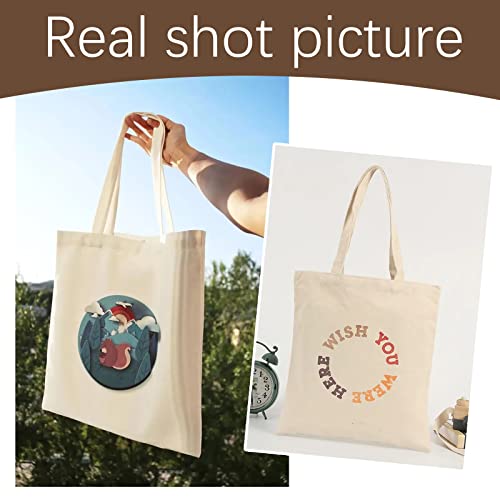 OKBA 10-Pack Blank Reusable Grocery Shopping Cloth Bags canvas tote bags Bulk DIY custom (canvas bags) - Image 5