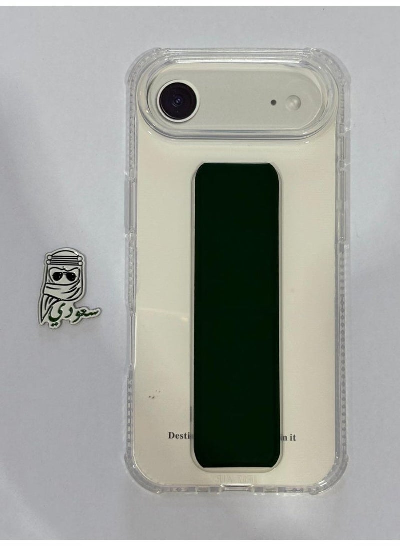 مجسيف جراب شفاف للغاية لهاتف Apple IPHONE 17 AIR مع مسند مع ملصق معدني عشوائي كهدية - Image 1
