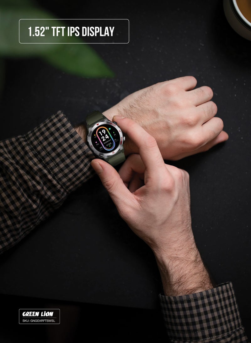 GREEN LION Smart Watch Gear Fit with Working Time 5 Days & Waterproof IP65 Always On Display / Bluetooth Calls / Magnetic Charging / Exercise Records / Watches Compatible With Android iOS / Music Player - Silver - Image 5