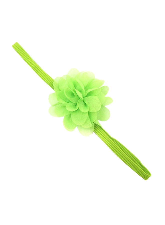 ربطة رأس بتصميم زهرة من الشيفون أخضر - Image 1