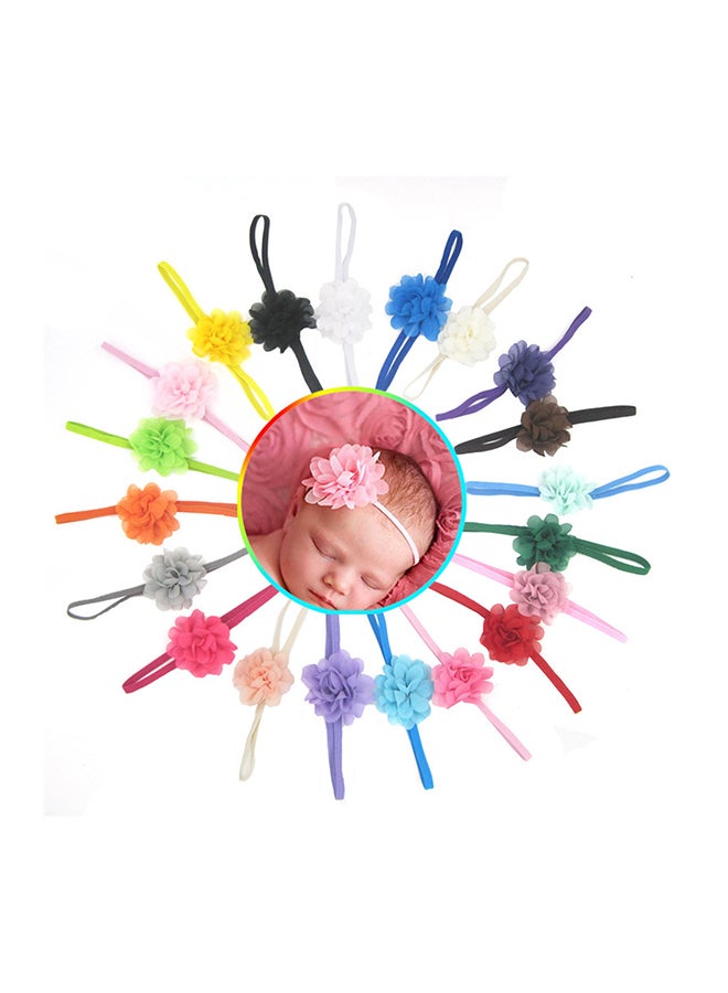 ربطة رأس بتصميم زهرة من الشيفون أخضر - Image 2