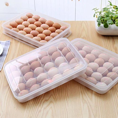 Styleys Plastic Egg Tray for Fridge 30 Eggs, Egg Box Transparent (S2172), rectangular - Image 4