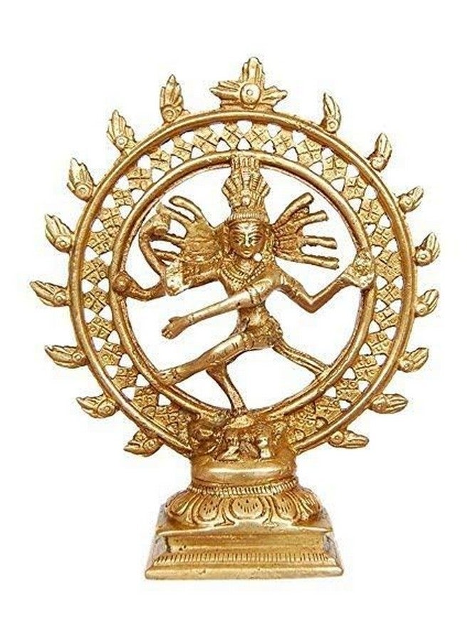 Pick End Now Brass Handcrafted Decorative Sculpture of Lord Shiva Dancing Natraj/Nataraja Statue, Size - 5x1.5x6 Inches, Weight 390Gm, Idol - Image 1