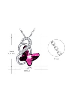 AOBOCO Sterling Silver Infinity Butterfly Pendant Necklace With Crystal From Austria Butterfly Jewelry Gifts Necklace For Daughter Wife Girlfriend Anniversary Birthday Gifts For Women(Purple)  - Image 5