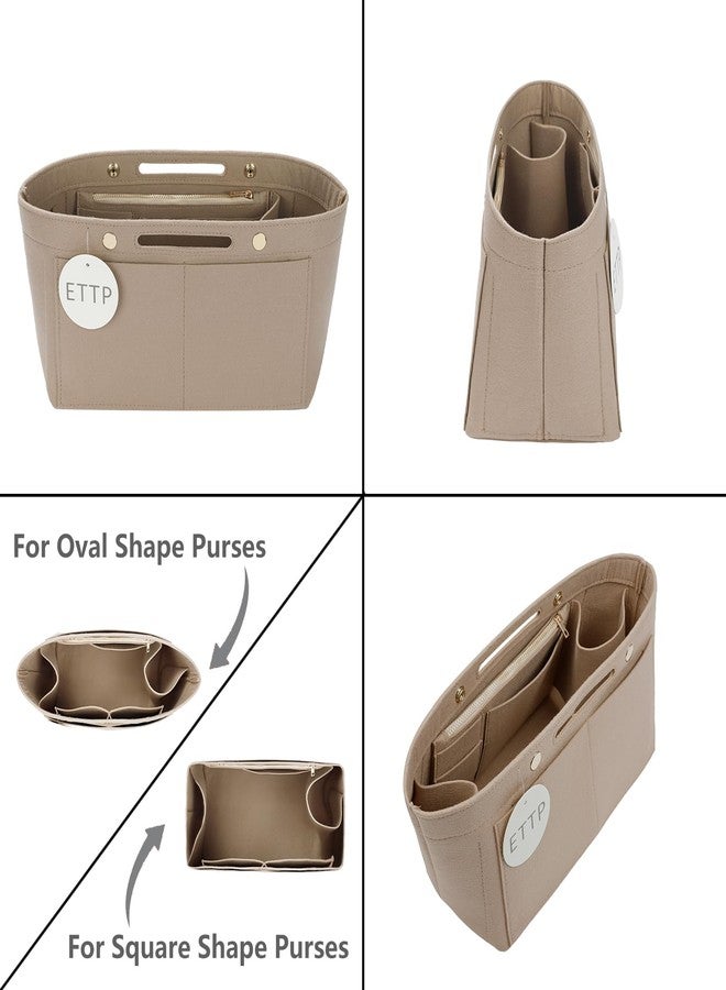 ETTP Purse Organizer Insert For Handbags, Felt Tote Bag Organizer Insert, Handbag Organizer, Compatible with Neverful Speedy and More, 6 Size (Slender Medium,Beige) - Image 4