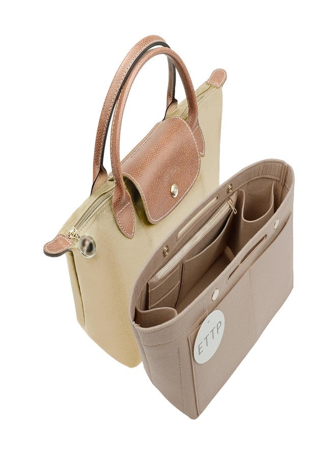 ETTP Purse Organizer Insert For Handbags, Felt Tote Bag Organizer Insert, Handbag Organizer, Compatible with Neverful Speedy and More, 6 Size (Slender Medium,Beige) - Image 1