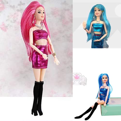 KIDSWAY Plastic Toy Doll for Girl Child Doll Set for Girls Age 3 + Doll Set with Dress and Fashion Accessories [ Multicolor Pack of 1] - Image 5