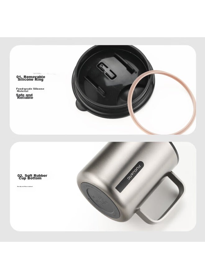 Tomimitsu Fuguang Insulated Mug, 316 Stainless Steel, With Lid, Large Capacity, For Office And Students, Coffee And Tea Cup, Water Bottle, 400ml - Image 4