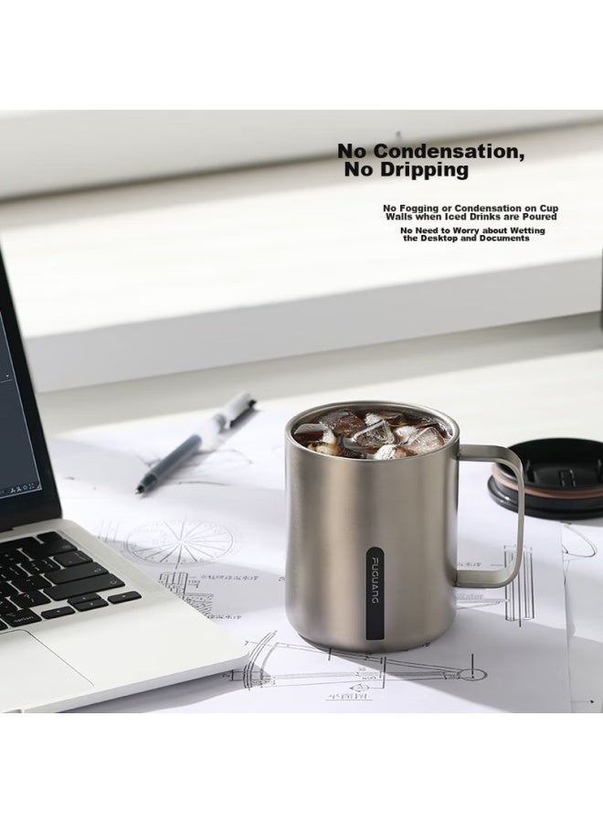 Tomimitsu Fuguang Insulated Mug, 316 Stainless Steel, With Lid, Large Capacity, For Office And Students, Coffee And Tea Cup, Water Bottle, 400ml - Image 5