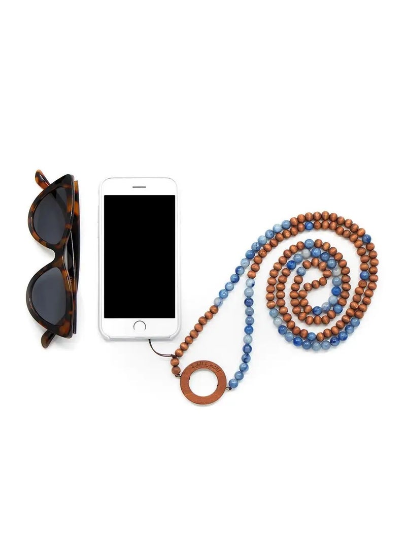 أم أم أيه من معدن الإنسان حامل للهاتف والنظارة  من أفينتورين الأزرق - Image 1