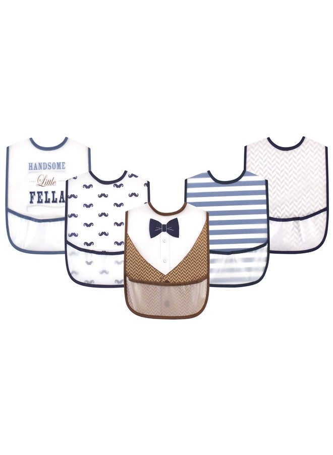 Little Treasure Unisex Baby Waterproof PEVA Bibs, Handsome Fella, One Size - Image 1