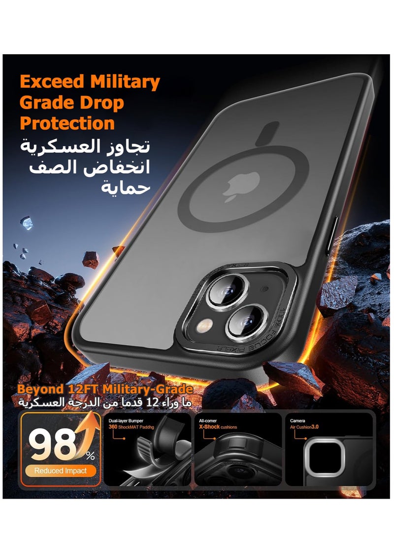 Concretization iPhone 14 MagSafe Case Magnetic Back Cover,【Full Shockproof Protection】Translucent Matte Back, Slim Phone Cover with Strong Magnet for Apple 14 (2022)(Black) - Image 4