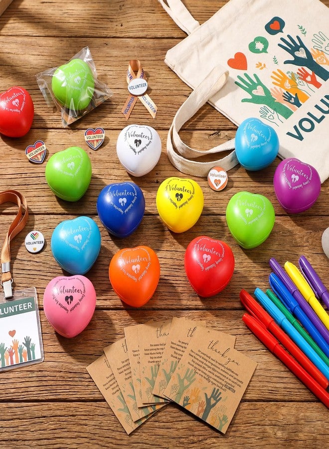 Arrowbash 20 Sets Volunteer Appreciation Gifts Bulk Small Thank You for Your Help Gifts Unique Heart Stress Balls with Thank You Card for Volunteer Month Week Coworker Staff Charity Ministry Employee - Image 5