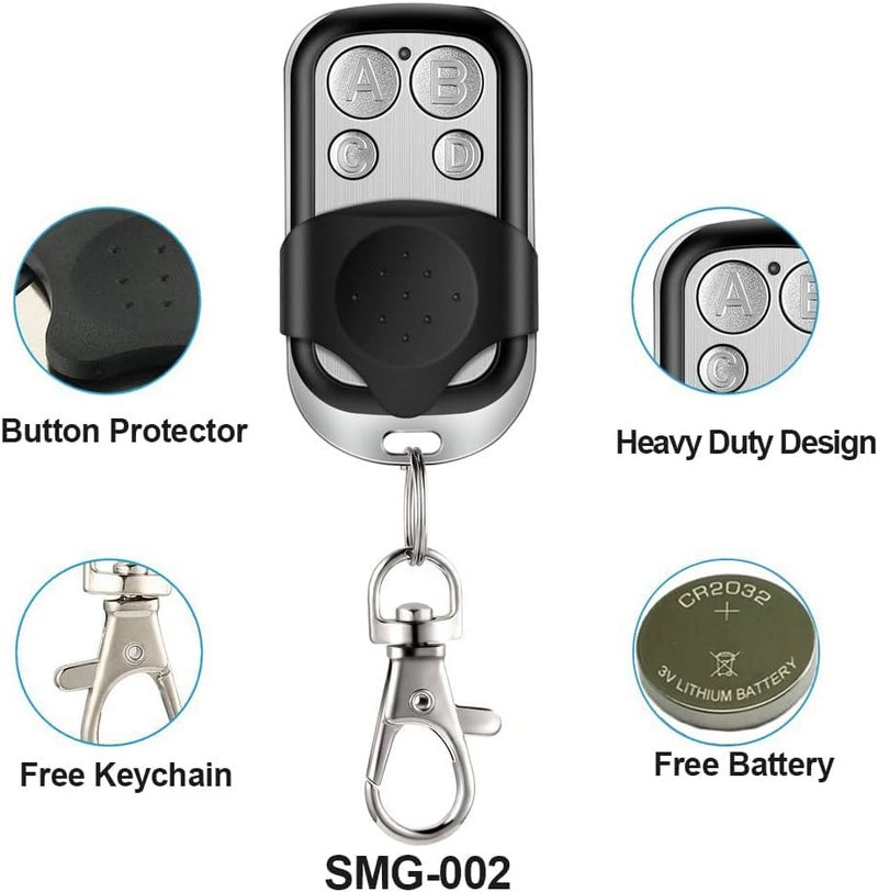 Luckam 433.92Mhz Universal Wireless Copy Remote Control Keychain, RF Transmitter for Clone Car Garage Gate Door Opener, 3pcs with Slide Cover - Image 4