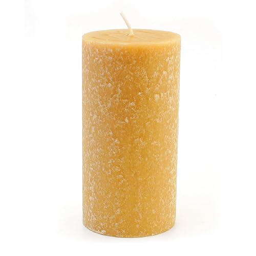Root Candles Unscented Candles Premium Beeswax Blend Pillar Candle, 3 x 6-Inch, Butterscotch - Image 1