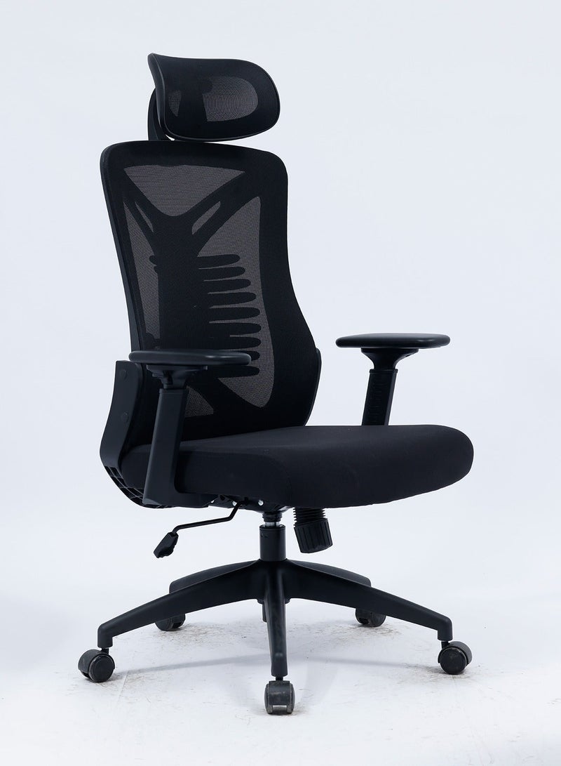 YY-ريشير كرسي مكتب شبكي مريح بمسند ظهر عالٍ، كرسي دوار فاخر مع مسند رأس قابل للتعديل، ودعم للفقرات القطنية، وكرسي ألعاب قابل للإمالة للمنزل والمكتب وغرفة الدراسة - Image 4