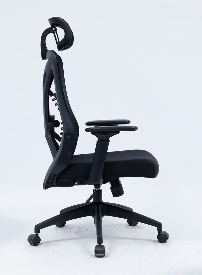 YY-ريشير كرسي مكتب شبكي مريح بمسند ظهر عالٍ، كرسي دوار فاخر مع مسند رأس قابل للتعديل، ودعم للفقرات القطنية، وكرسي ألعاب قابل للإمالة للمنزل والمكتب وغرفة الدراسة - Image 5