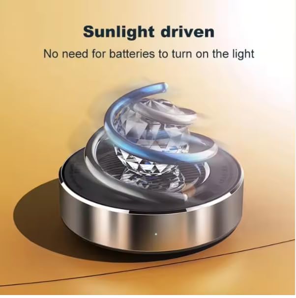 YOURKARTS.COM Car Perfume Diffuser Rotating Solar Double-Ring Design (Silver) – Stylish Car Air Freshener with Twin-Ring Aromatherapy for Interior Dashboard Decor car accessories 2025 - Image 4