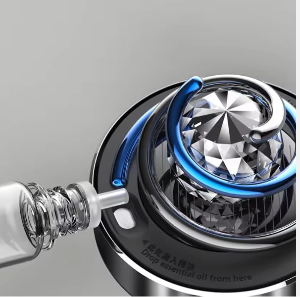 YOURKARTS.COM Car Perfume Diffuser Rotating Solar Double-Ring Design (Silver) – Stylish Car Air Freshener with Twin-Ring Aromatherapy for Interior Dashboard Decor car accessories 2025 - Image 2
