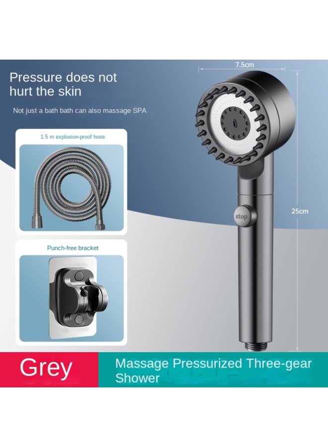 Direct Bathroom Shower Spray Massage Large Rainfall Handheld Shower Head With Three-speed Adjustment - Image 1
