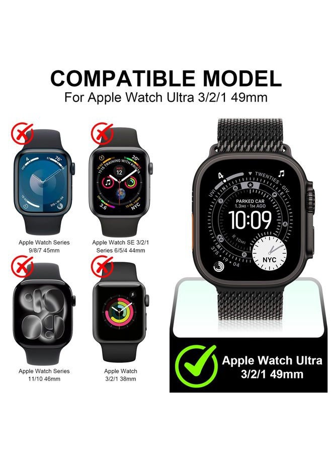 Diruite Suoman 2-Pack for Apple Watch Ultra/Ultra 2 49mm PC All-Around Screen Protector Case, Tempered Glass Ultra-Thin Protection Cover for iWatch - White - Image 2