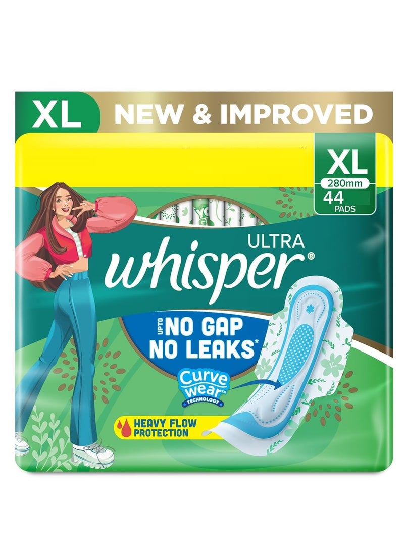 وسبير فوط صحية فائقة النظافة من ويسبر للنساء، مقاس XL+، 44 فوطة - Image 1