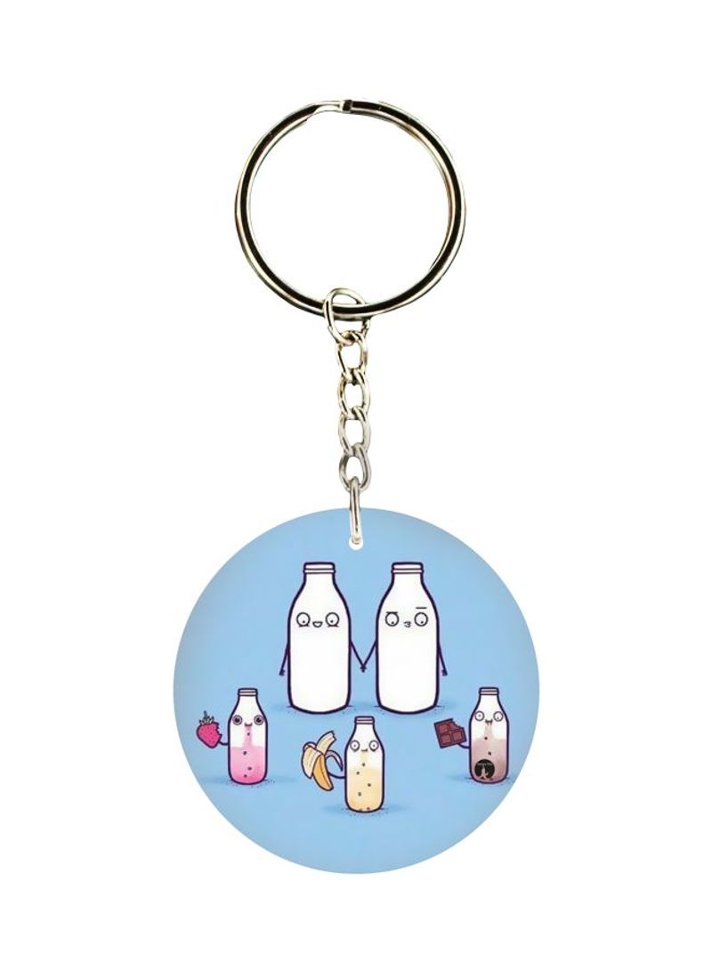 RKN Milk Bottle Printed Single Sided Keychain