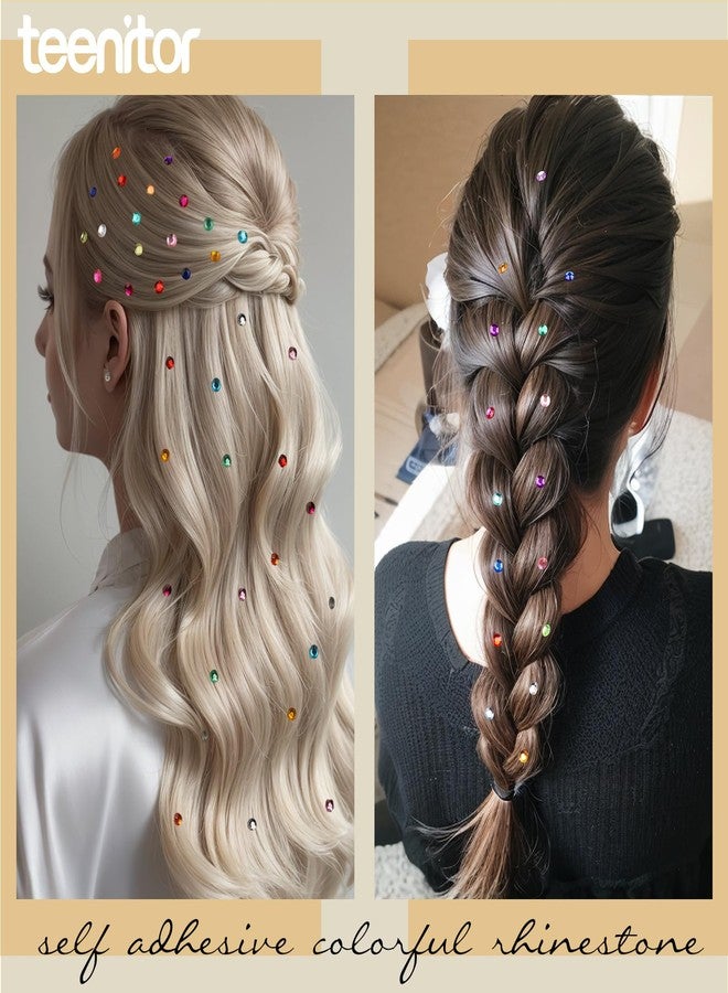 تينيتور مجموعة تينيتور من أحجار الراين اللاصقة لتزيين الوجه، 650 قطعة من أحجار الراين للمكياج، أحجار راين لاصقة للمكياج، أحجار للوجه والشعر والجسم والعينين - Image 5