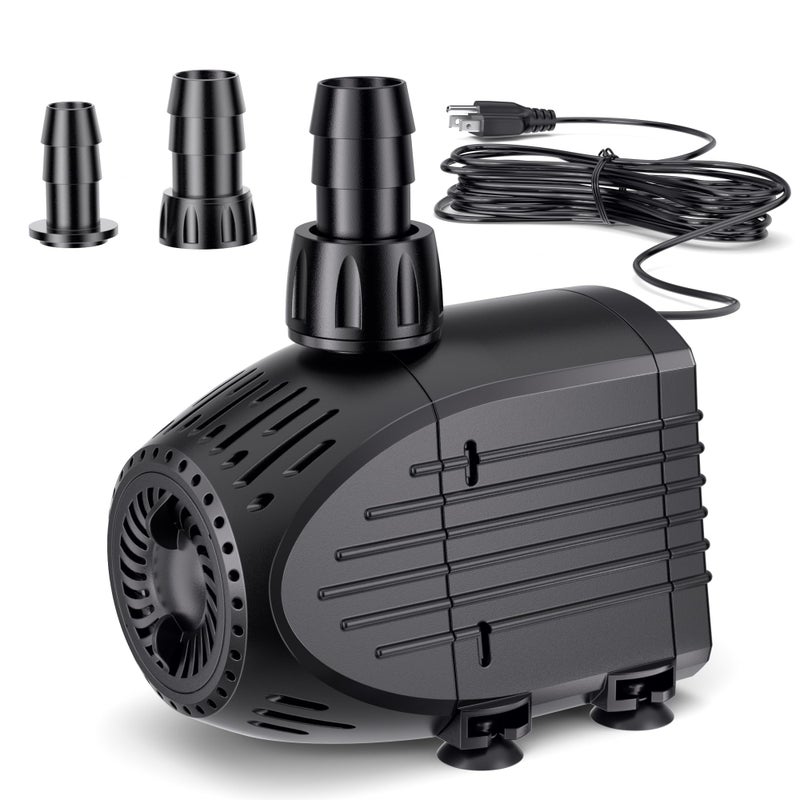 NFESOLAR Submersible Water Pump 880GPH, 60W Ultra Quiet Fountain Pump with Dry Burning Protection 9ft High Lift for Fish Pond, Fountains, Waterfall, Hydroponics, Aquariums KF206 - Image 1