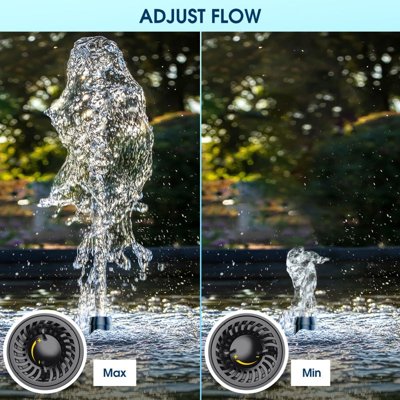 NFESOLAR Submersible Water Pump 880GPH, 60W Ultra Quiet Fountain Pump with Dry Burning Protection 9ft High Lift for Fish Pond, Fountains, Waterfall, Hydroponics, Aquariums KF206 - Image 5