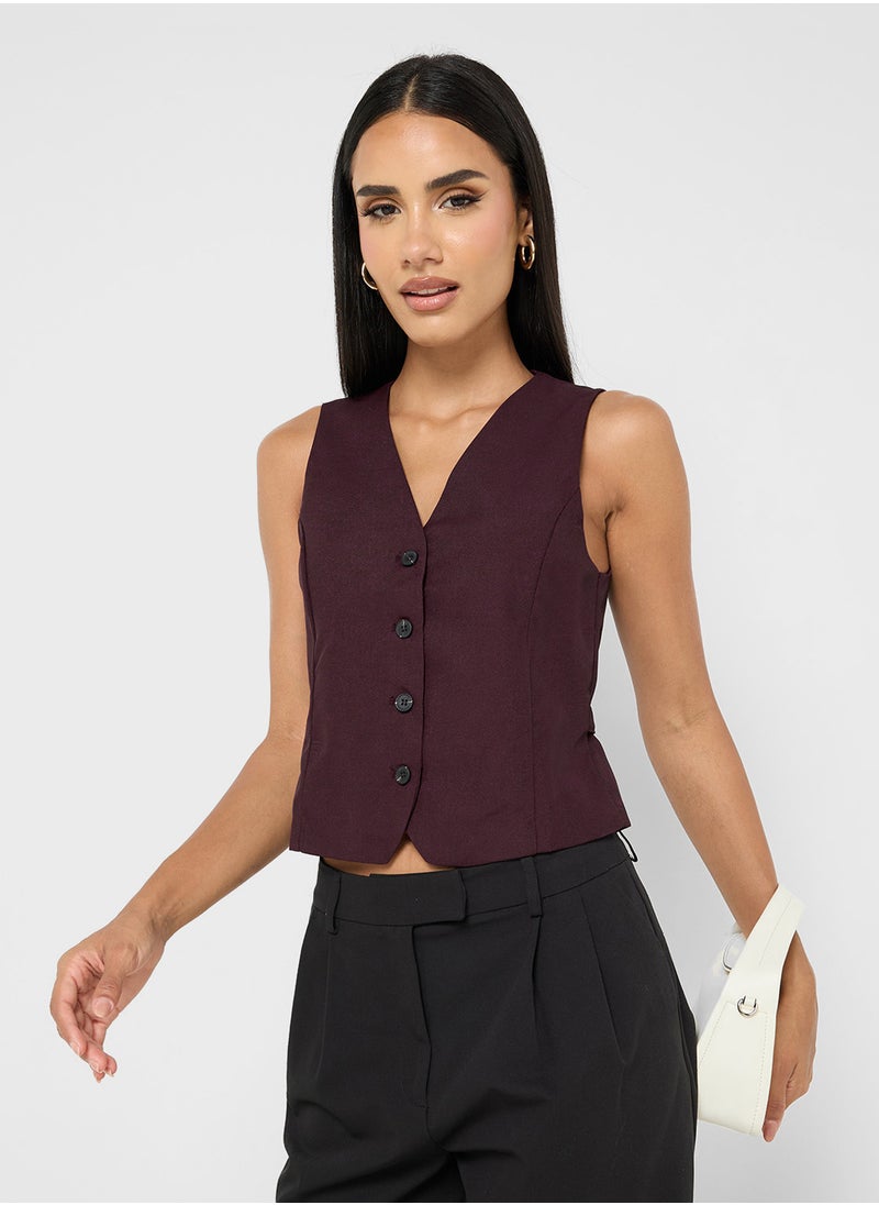 Ginger - Button Down Tailored Vest - Image 1