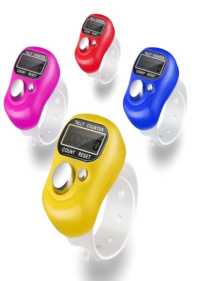 FreshDcart Counter for Chanting Mantra Tally Counter | 5-Digit Finger Ring with LCD Display & Reset Button | Handheld Counter for Meditation, Jap, Sports, Knitting & Classroom Use (4 Qty, Multicolor) - Image 1