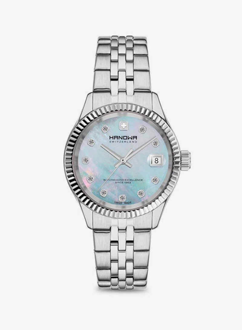 Hanowa Sense Light Blue Mother-of-pearl Dial Silver Stainless Steel Analog Watch for Women 36mm - Image 1