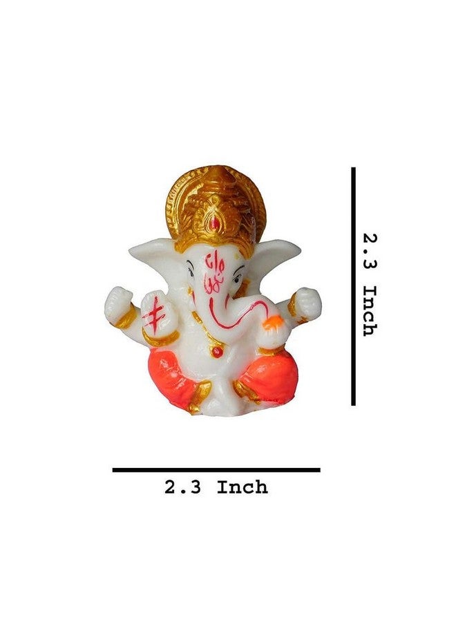 NRSON® Polyresin Meditating Lord Ganesha Idols for Home Decor, car Dashboard, Car Dashboard Ganesha 2.3 x 2.3 Inch 3 cm, Multicolour, Religious - Image 3