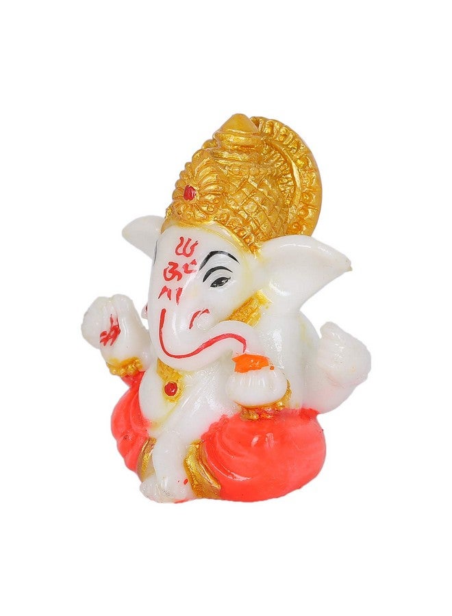 NRSON® Polyresin Meditating Lord Ganesha Idols for Home Decor, car Dashboard, Car Dashboard Ganesha 2.3 x 2.3 Inch 3 cm, Multicolour, Religious - Image 2