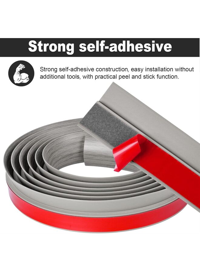 10Ft Carpet Floor Transition Strip, Self Adhesive Floor Edging Trim Strip, PVC Threshold Cover for Doorway, Floor Divider Strip Suitable for Threshold Height Less Than 5 mm (Color : Gr - Image 3