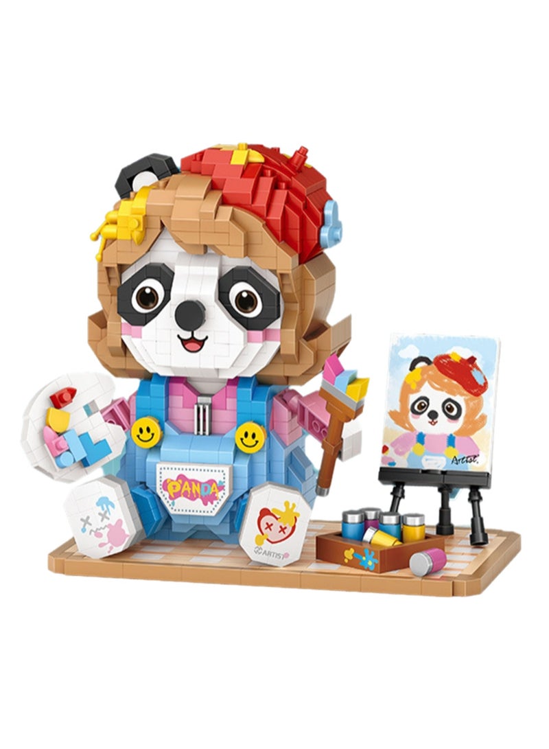 1130pcs Panda Painter Model Set Assembling Building Blocks Creative Diy Assembly Toys Children Adult Home Furnishings - Image 1